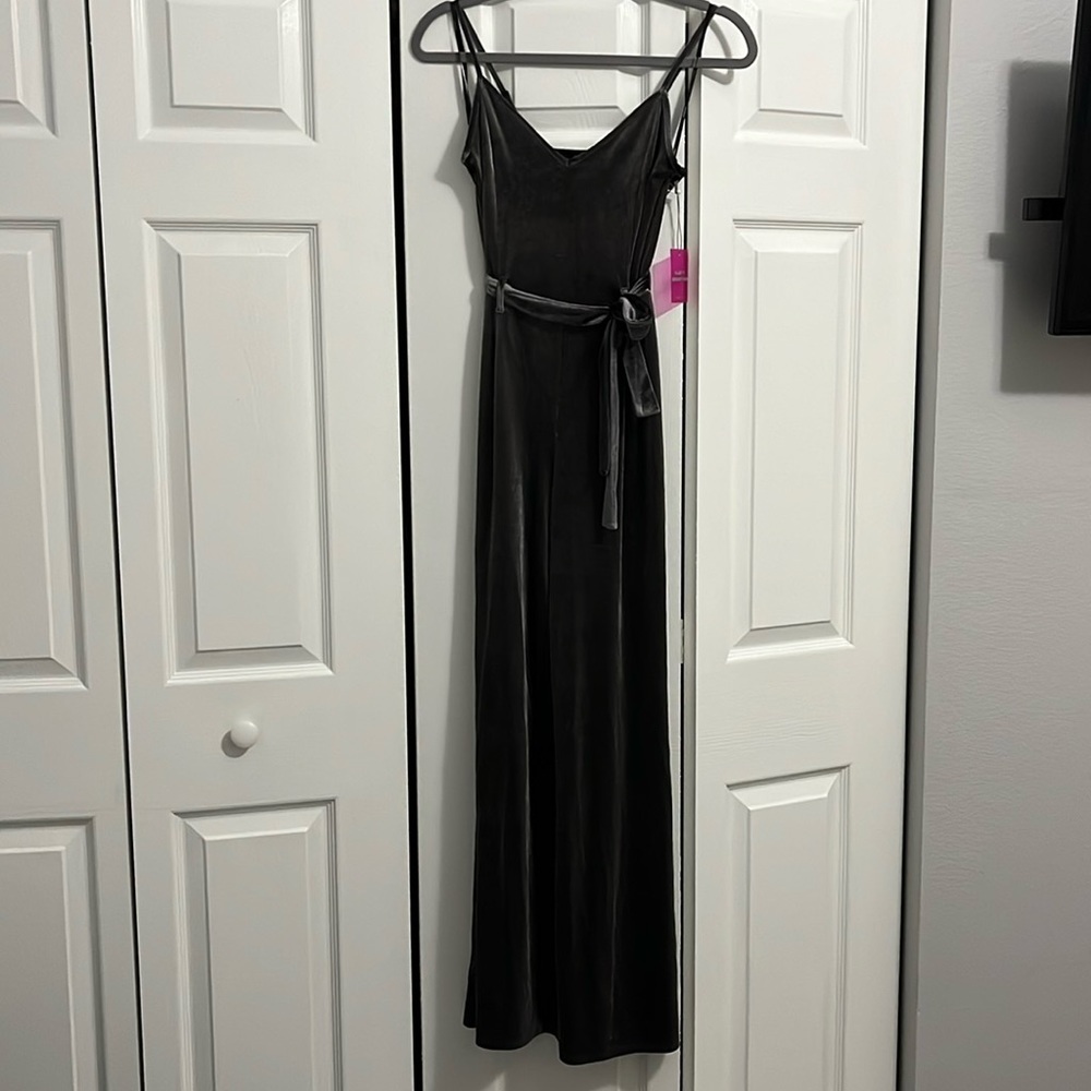 Silver velour jumpsuit